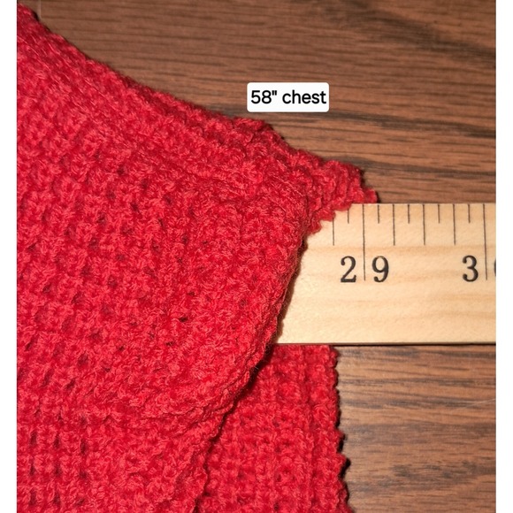 Roaman's Full Zip Knit Jacket w/Hood, Red, 2X, See photos for measurements - Picture 5 of 9